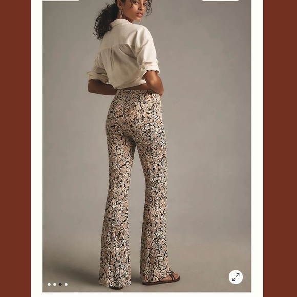 By Anthropologie Satin Flare Pants Size 16 - Picture 9 of 10